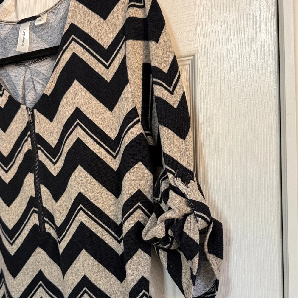 Tacera Black and Tan Chevron Tunic - Picture 6 of 13
